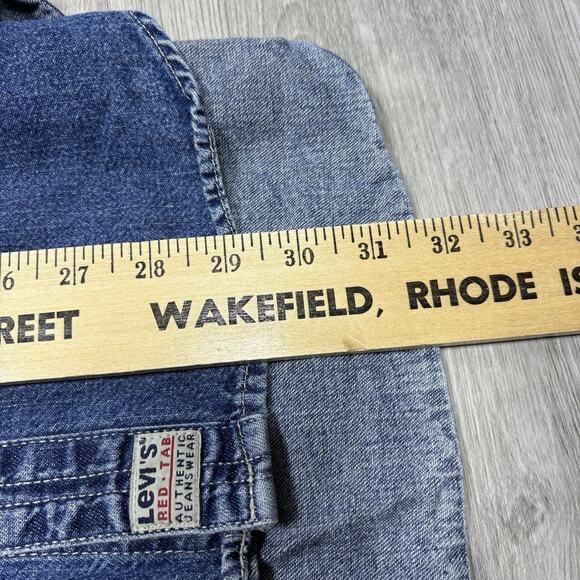 Large Men's Levis Jean Jacket Red Tab 100% Cotton Coat - Picture 14 of 14